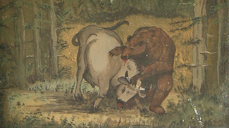Kampf zwischen Bär und Ochse am Ochsenkopf